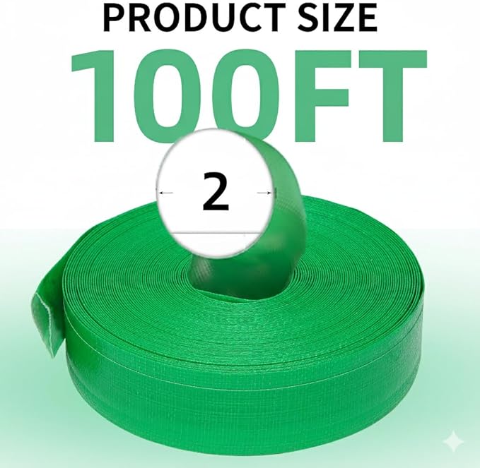 USTAR 2" x 100' Pool Backwash Hose: Pool Drain Hose, Sump Pump Hose with Heavy-Duty 3-Layer, Lightweight, Kink-Resistant for Pool Drain, Irrigation