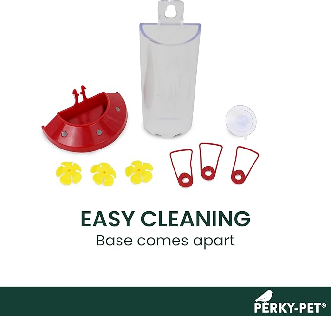 Perky-Pet Plastic Window Mount Hummingbird Feeder with Perches - 8 oz Hummingbird Nectar Capacity,217 -Hummingbird feeders for Outdoors,(Pack of 6)