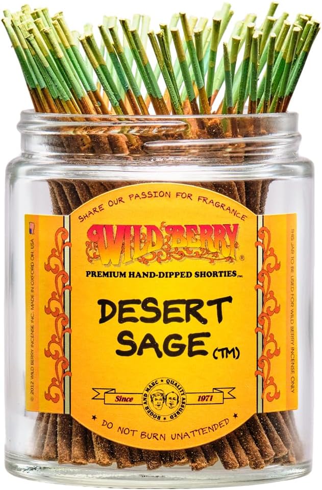 Wild Berry Shorties Incense Sticks - Hand Dipped in The USA (100 Count) - 4 inch (Desert Sage)