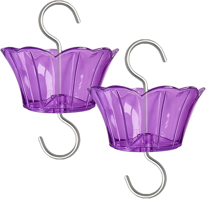 Ant Moat for Hummingbird Feeder - 3 OZ x 2 Pack Purple Insect Guard with Large Capacity