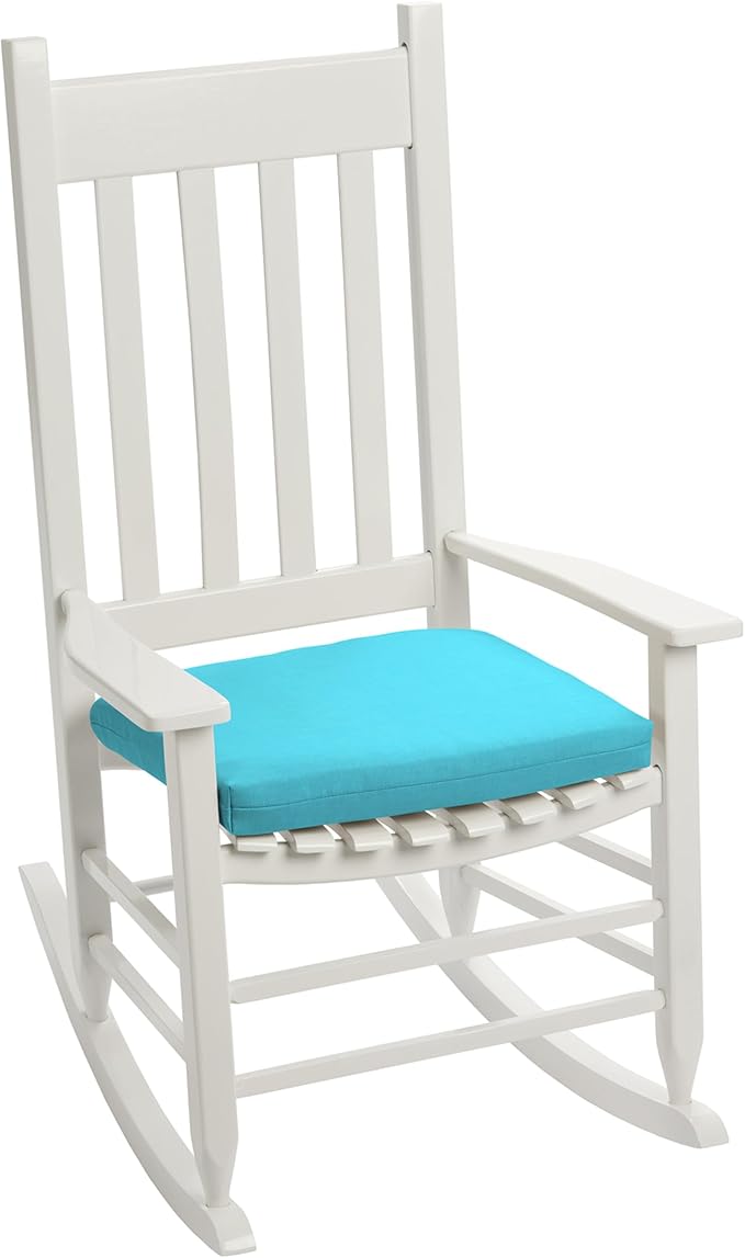 Arden Indoor/Outdoor Seat Or Rocking Chair Cushion, 19 x 18, Water Repellent, Rain Proof, Fade Resistant Cushion for Rocking Or Dining Chairs Pool Blue Leala