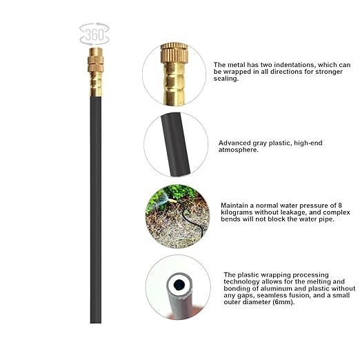 New drip Irrigation kit, Automatic Garden Watering System, Quick Connector and 360-degree Bending Dropper atomizing Copper Nozzle, Garden Plant Lawn Courtyard Watering System. (100FT)