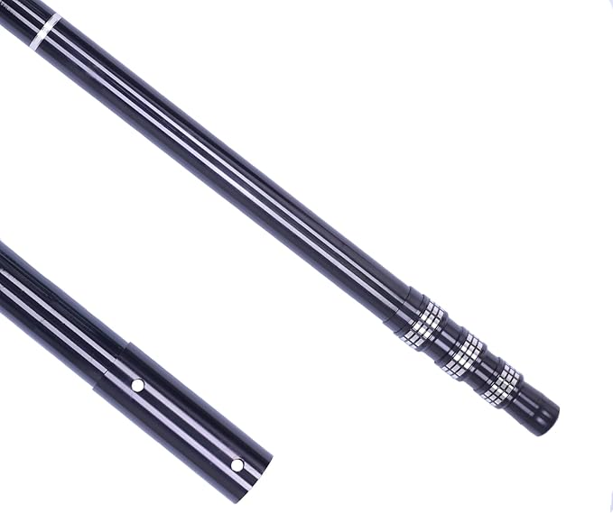 Carbon fiber pool pole, 4-section telescopic 12 foot, lightweight and easy to grip adjustable cleaning pole, used for pool cleaning, connected to fishing net, rake, brush, vacuum head cleaning (12FT)