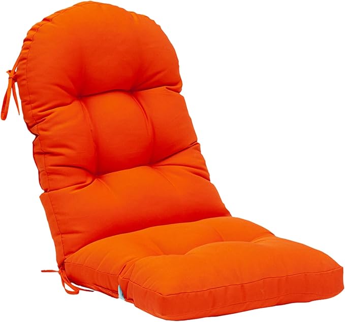 QILLOWAY Outdoor High Back Chair Cushion for Adirondack, All Weather Rocking Chair Cushions Thick Padded Replacement for Patio Furniture Set of 2,Orange