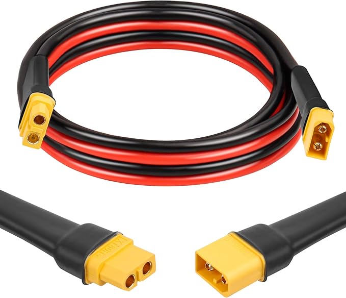 XRDS -RF XT60 Extension Cable 6FT, 10AWG Tinned Copper Wire with XT60 Male to Female Connectors, Heavy-Duty Power Cord for RC Models, Drone, and Solar Applications