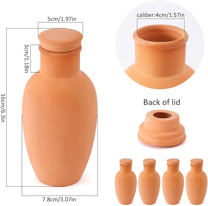 4pcs 3.1in Plant Self Watering Globes Ollas Watering Pots Drip Irrigiation Olla System Terra Cotta Clay Irrigation Pots Terracotta Self Watering