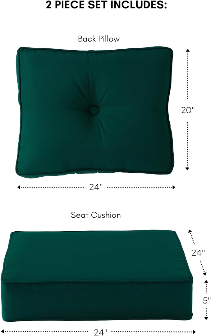Greendale Home Fashions Outdoor 2-Piece Sunbrella Premium Deep Seat Cushion Set, Canva Forest