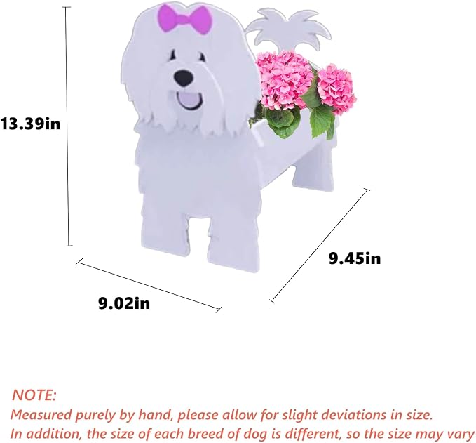 Cotton Veil Dog Planter Plant Pots,Cute Dog Flower Planter,Gifts for Pet Lovers,Unique Animal Plant Pots,Office,Indoor Outdoor Garden Decor(9.45 * 9.02 * 13.39in)