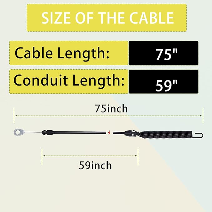 435111 532435111 Deck Engagement Clutch Cable for Craftsman 532435111 197257 435111 408714 YT3000 YT4000 YTS 4000 3000 DYS4500 DY4500 Lawn Mower