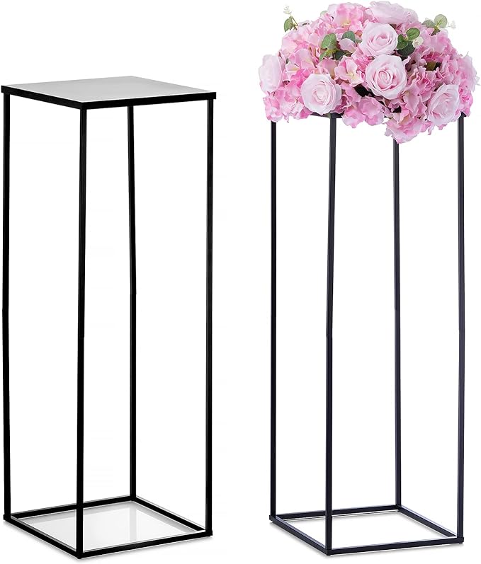 Nuptio Black Vase for Wedding Centerpieces - 2 Pcs 31.5 inch Tall Vases for Wedding Tables Home Party Decorations