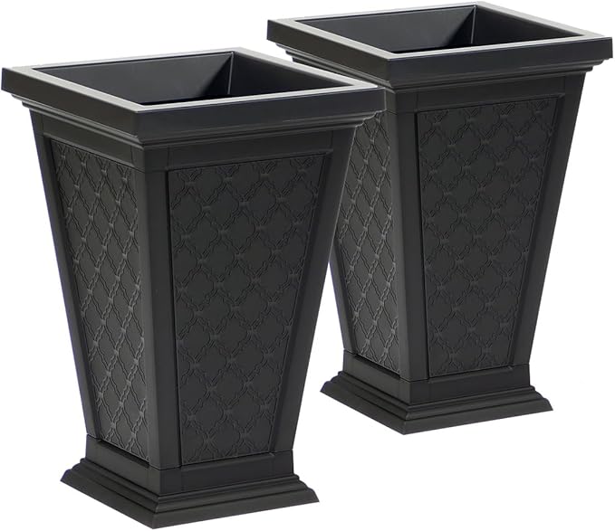 FCMP Outdoor - Modemmo Casablanca Self-Watering Planter (2 Pack), Black