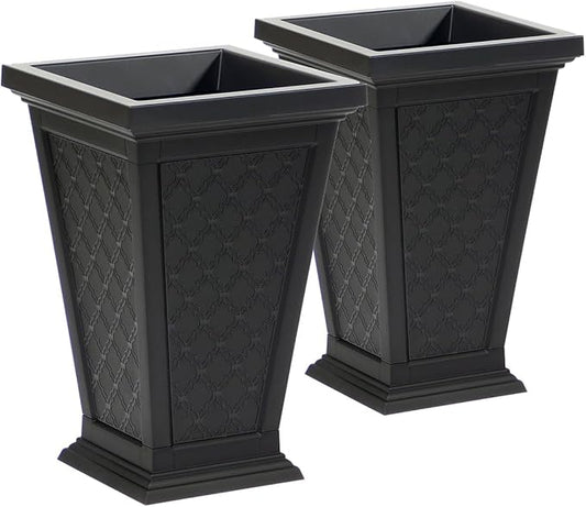 FCMP Outdoor - Modemmo Casablanca Self-Watering Planter (2 Pack), Black