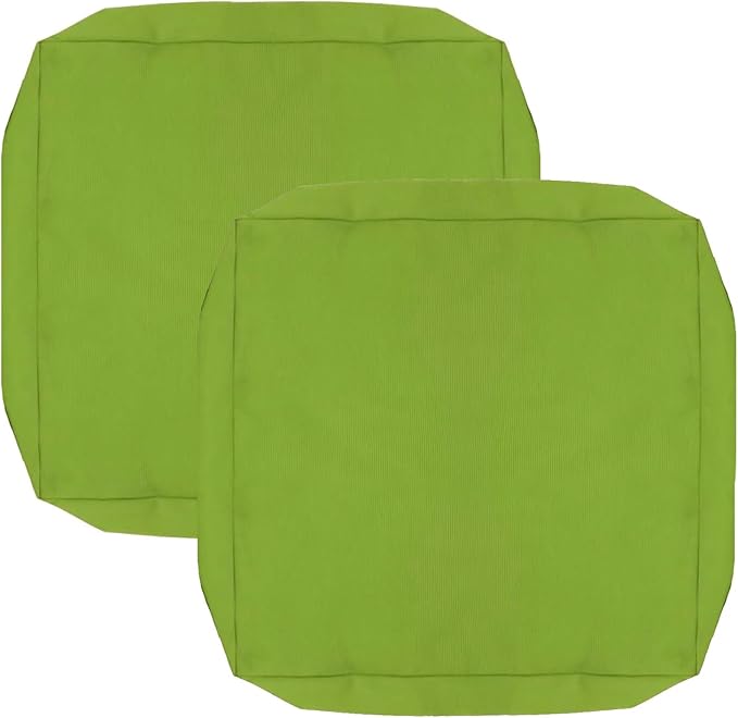 FLYMEI Patio Cushion Covers 20x20x2 Waterproof Outdoor Cushion Cover Replacement 2Packs Outdoor Seat Cushion Slipcover for Rattan Chair Sofa, Apple Green