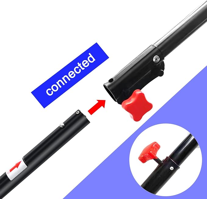 75 inch Pole saw Attachment and Extension Pole Attachment Compatible with kobalt ryobi Greenwork Gtroy-Belt and another most bland's power head and attachment (Black）