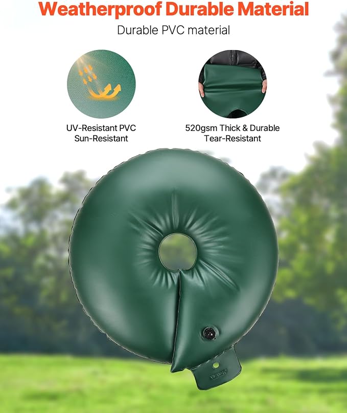 VEVOR Tree Watering Bag Slow Release, 4 Pack 20 Gallons Tree Watering Bags/Ring, Reusable Refillable Tree Irrigation Ring Water Bags, Heavy Duty Watering System for Shrub Tree Root Drip Irrigation