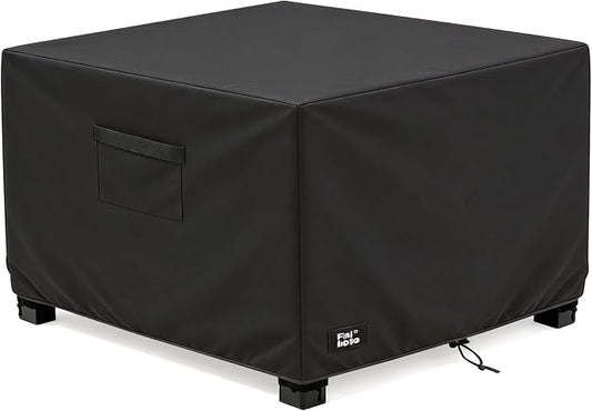 Patio Square Table Cover,40Wx40Dx23H Inches 100% Waterproof Heavy Duty Outdoor Coffee Table Cover,Black Minimalism Style Outdoor Furniture Covers
