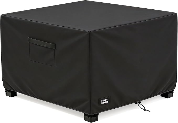 Patio Square Table Cover,32Wx32Dx16H Inches 100% Waterproof Heavy Duty Outdoor Coffee Table Cover,Black Minimalism Style Outdoor Furniture Covers