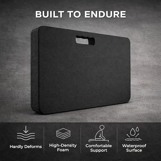 Gardzen 3 Pack Extra Thick Kneeling Pad for Gardening Work, 1.5 Inch Soft NBR Foam Knee Cushion Bathing Baby, Large Smooth Kneeler Mat Yoga Exercise, 18x11, Black