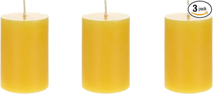 Mega Candles 3 pcs Scented Solid Citronella Pillar Candles, Hand Poured Wax Candle 2 Inch x 3 Inch, Indoor & Outdoor Use, Camping, Festivities, Events, Party Usage, Patio, Barbecue BBQ, Picnics