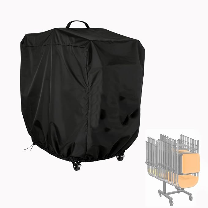 Folding Chair Rack Cover for koretech Folding Chair Rack, Waterproof Chair Cart Cover, Dust Proof Chair Storage Dolly Chair Holder Covers-14” L x 20" W x 39" H