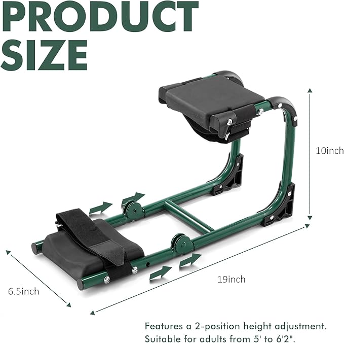Tcoivs Knee Seat, Foldable Garden Kneeler and Seat, with Adjustable Kneeling Pad and Soft Seat Cushion, Supports Up to 350 LBS