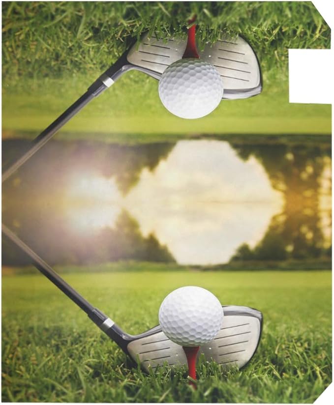 ZZKKO Golf Club and Ball in Green Grass Nature Forest Sunshine Mailbox Covers Magnetic Seasonal Colorful Pattern Home Houses Decorations,25.5x20.8 Inch Large Size,Multicolor