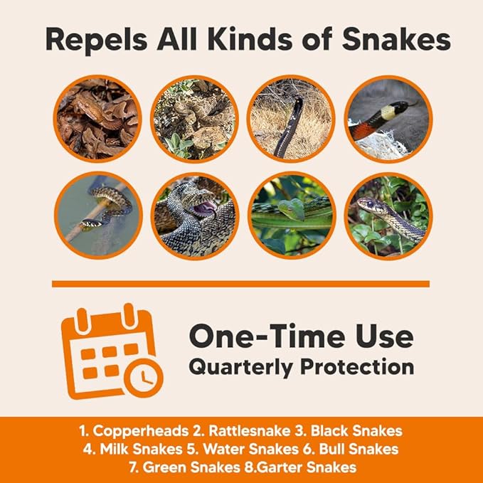 LEBMP Snake Repellent for Yard, Snake Away Repellent for Outdoors, Pet Safe Snakes Repellant, Garden Snake Deterrent, Keep Snakes Out of Backyard, Garage, House-8 Pouches