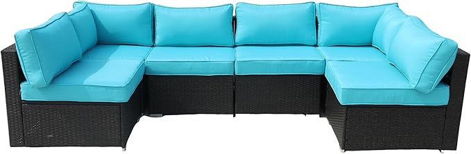14Pcs Patio Cushion Covers Replacement Splashproof UV-Resistant Inelastic Covers with Zippers, Max Compatible 25.6x25.6x4inch Patio Cushion, for 7 Pcs Outdoor Patio Furniture Sets