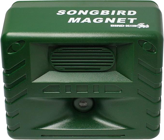 Bird-X Songbird Magnet, Bird Caller Device to Bring Birds to Your Yard, Water-Resistant, Easy to Install, Covers up to 4,000 sq. ft., 6.75" x 5.5" x 3.5"