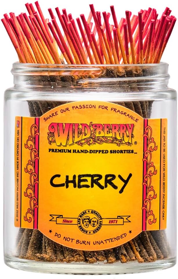 Wild Berry Shorties Incense Sticks - Hand Dipped in The USA (100 Count) - 4 inch (Cherry)