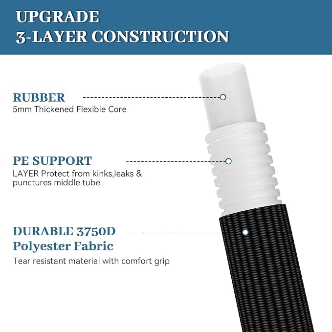 Non-Expandable Garden Hose 100ft Kink Free Flexible Water Hose with 10-Pattern Spray Nozzle, 3/4" Brass Connectors,Leak Proof,Abrasion Resistant Hose for Lawn, Yard, Car Washing, and Outdoor Use