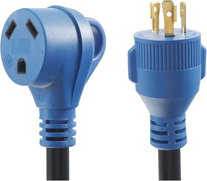 NEMA L5-30P to TT-30R 30 Amp Adapter Cord,30 Amp 125V Generator to RV Power Dogbone,Heavy Duty 12-Inch 10/3 AWG 3 Prong Locking Plug for RV Camper Travel Trailer,Rated for 30A 125V