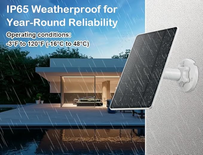 Solar Charger for Ring Doorbell with Built-in Energy Storage – Solar Panel Compatible with Ring Battery Doorbell Pro/ Plus and Video Doorbell 4/ 3 Plus/ 3, Weatherproof Continuous Charging