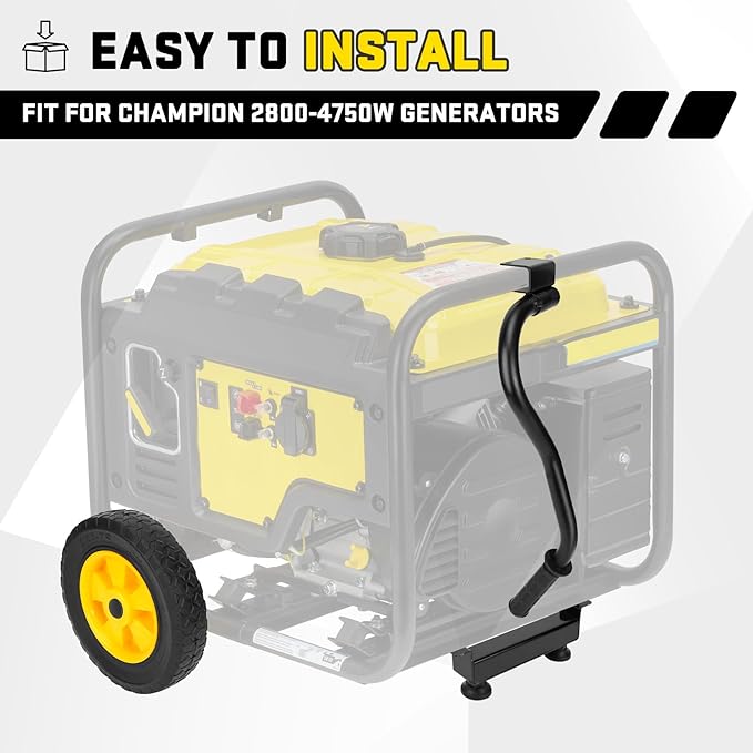 Generator Wheel Kit Compatible with Champion Generator 2800-4750w, Generator Replacement Parts 40065, with Folding Handle and Never-Flat Tires