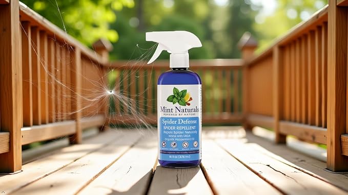 Natural Spider Repellent Spray - USDA Organic Peppermint Oil - Indoor and Outdoor Spider Deterrent for Home & Office - Non-Toxic & Plant Based, 16 oz - Made in USA by Mint Naturals