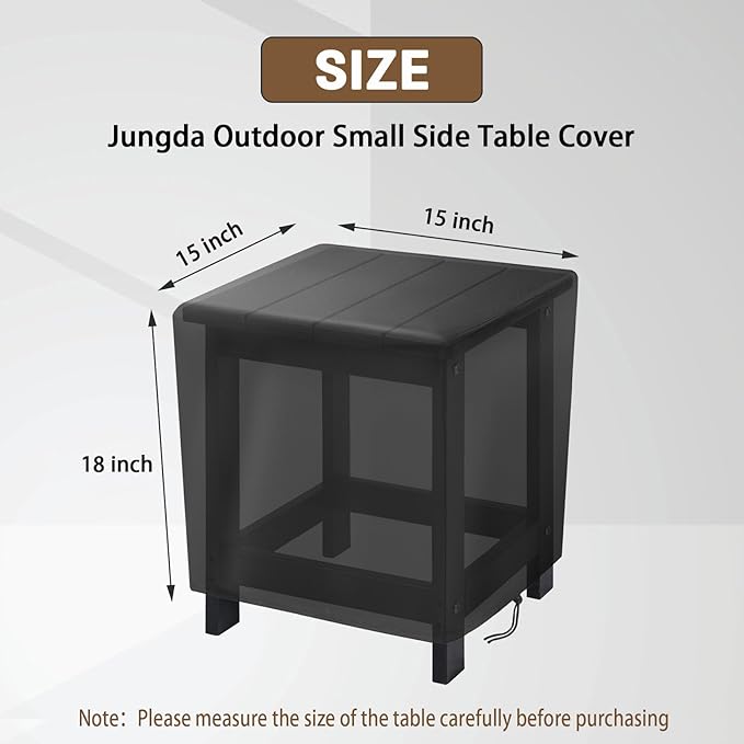 Outdoor Furniture Cover Small,15 Inch Square Patio Table Covers,Waterproof Outside Small Side Table Cover - 15 X 15 X 18 Inch