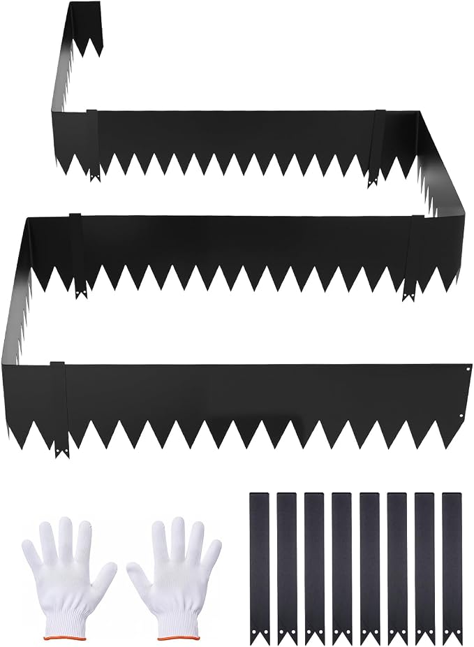 VEVOR Galvanized Steel Landscape Edging, 6-Pack 40 x 10 Inch Metal Edging for Landscaping with 8 Mounting Clips, Heavy Duty Metal Garden Edge Border for Flower Bed, Yard Pathway, Black