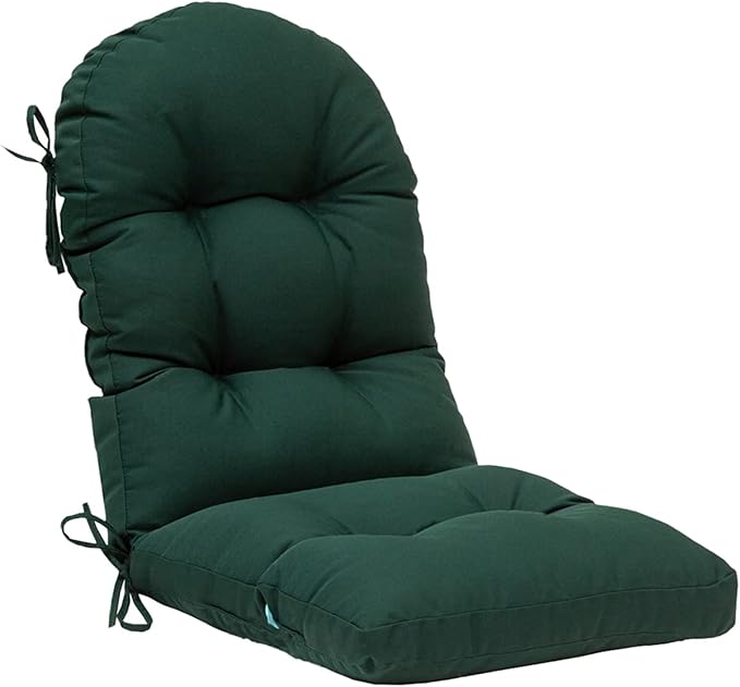 QILLOWAY Outdoor High Back Chair Cushion for Adirondack, All Weather Rocking Chair Cushions Thick Padded Replacement for Patio Furniture,Mallard, Forest Green