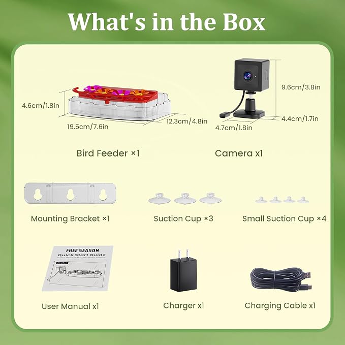 2K Smart Window Hummingbird Feeder Camera with AI Identify, Auto-Capture Fast Moments, IP65 Waterproof & Ant Moat, Strong Suction for Apartment/Cat TV, Best Gift for Bird Lovers