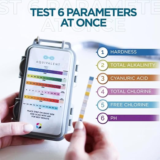 Advanced Pool & Hot Tub Test Strips with AI-Powered Mobile App - All-in-One Water Test Kit for Pools, Spas, and Above Ground Pool Accessories (Starter kit)
