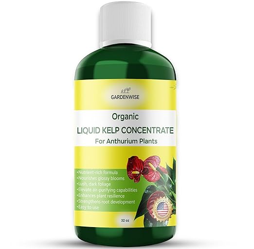 GARDENWISE Organic Premium Seaweed Anthurium Fertilizer - Liquid Kelp Plant Food - Nutrient-Rich Soil Enhancer (32 OZ)
