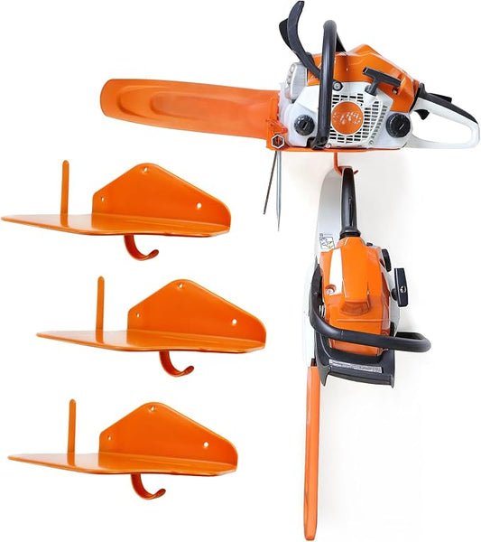 Chainsaw Holder, Chainsaw Wall Mount, Heavy Duty Chainsaw Mount Garage Storage Holder, 3 Pack Chainsaw Accessories Garage Organization Rack