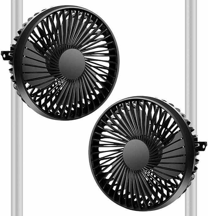 5” Grow Tent Clip Two Fans with Adjustable Clamp, 3-Speed Strong Quiet Airflow, Compatible with Timer Thermostat & Smart Plug for Plant Greenhouse Seedling Hydroponics Circulation Cooling