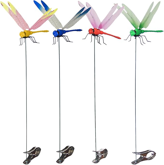 Kleeblatt Dragonfly Clip 16pcs - Dragon Fly Clips, Hair Accessories, Garden Decor, and Outdoor Decorative Stakes - Ideal for Garden & Patio Enhancement(in Bags)