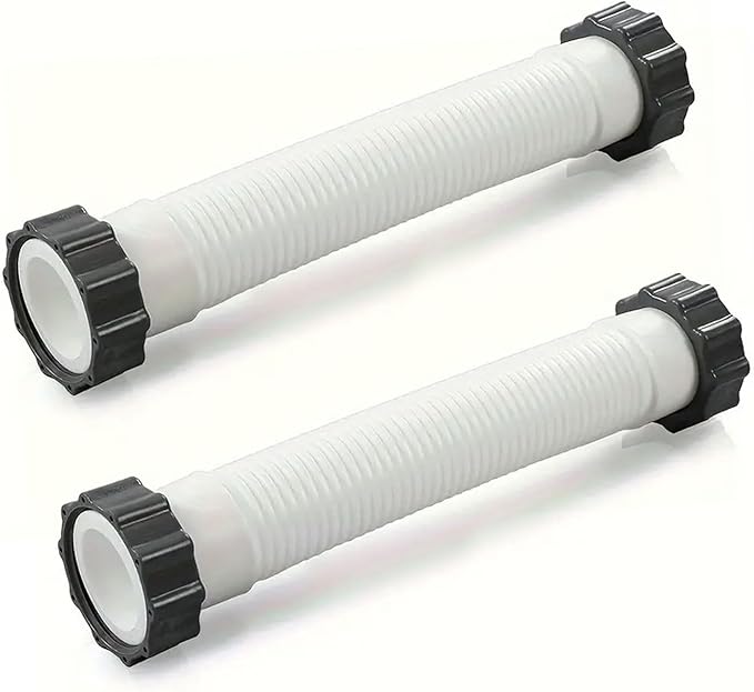 1-1/2 Inch 11535 Replacement Pool Hose for above ground pools - 1.5" Pool Sand Filter Pump Hose for Intex Sand Filter Pumps & Saltwater Systems 26371CA 26371EH 28647EG (White -2 Pack)