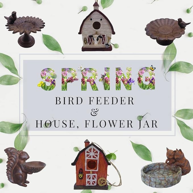 Comfy Hour 6" Mini Pedestal Bird Bath, Decorative Cast Iron Tabletop Bird Feeder for Garden Porch & Patio, Antique Style Metal Wild Bird Seed Dish, Outdoor Decor Accent, Bronze Finish, 1 Unit