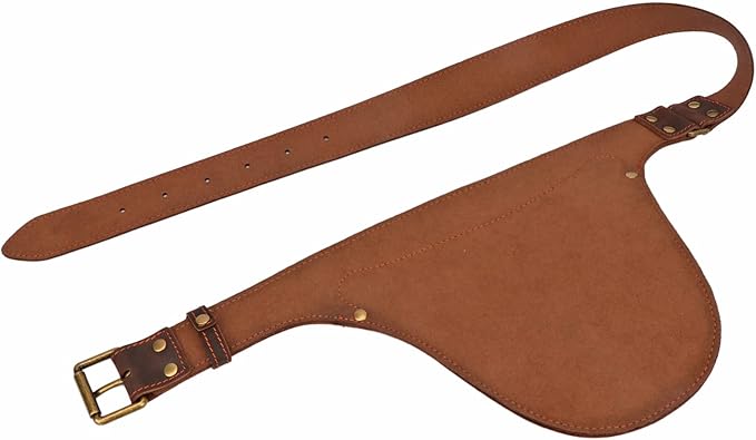 Tourbon Genuine Leather Florist Tool Belt Gardening Bag Gardener Farmer Tools Holster Waist Pouch Electrician Carpenter Organizer Kit 3 Pockets (Brown, 42 inches)