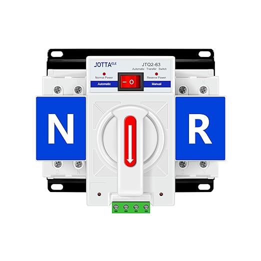 JOTTAELE Automatic Transfer Switch,2P 63A 110V 50/60Hz,Single Phase ATS for Emergency Generator Backup