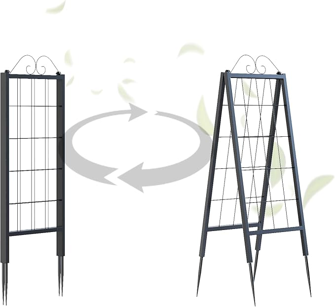 Zhongma Metal Garden Trellises … (16" x 52.5"H A-Frame 2 Pack)