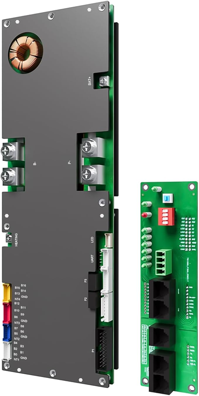 JKBMS Inverter BMS 8S-16S 24V-48V 150A – V19 Home Energy Storage BMS with UART Port, 1A Active Balance, Built-in Bluetooth, RS485 & CAN, for Solar System (JK-PB1A16S15P V19)